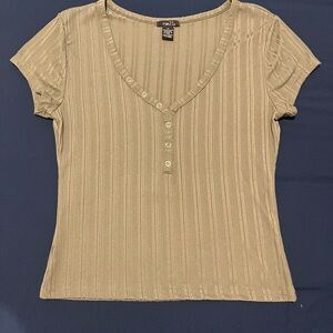 Forever 21 Tan Ribbed Women's Top size Medium